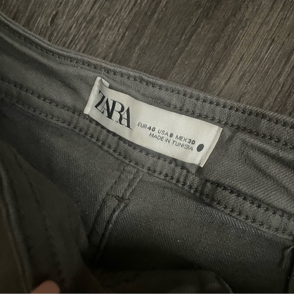 Zara Marine Straight High Rise jeans Charcoal Denim Pants (8) - Picture 2 of 9